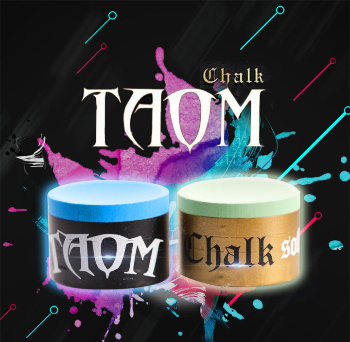 Original TAOM Chalk Round Blue Green Pink Colors Billiard Chalk Snooker ...