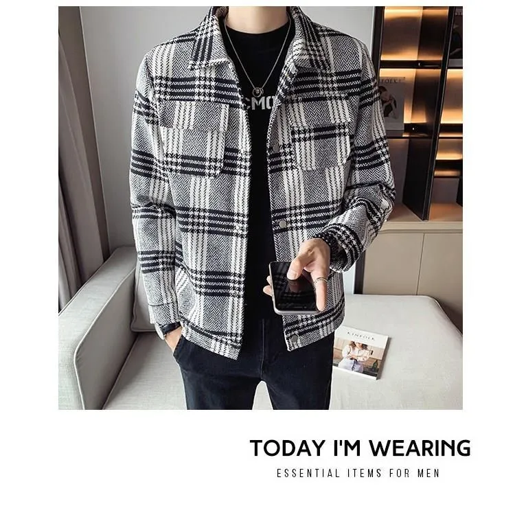 COMIOR Men's Fashion Plaid Shirt Jacket | Casual Slim-fit Breathable Cotton  Coat | Versatile & Comfortable
