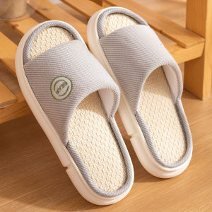 Couples Home Cotton Linen Slippers Women Sandals Indoor Bedroom Soft Slides Comfortable Men House Shoes Non-slip Breathable Flats