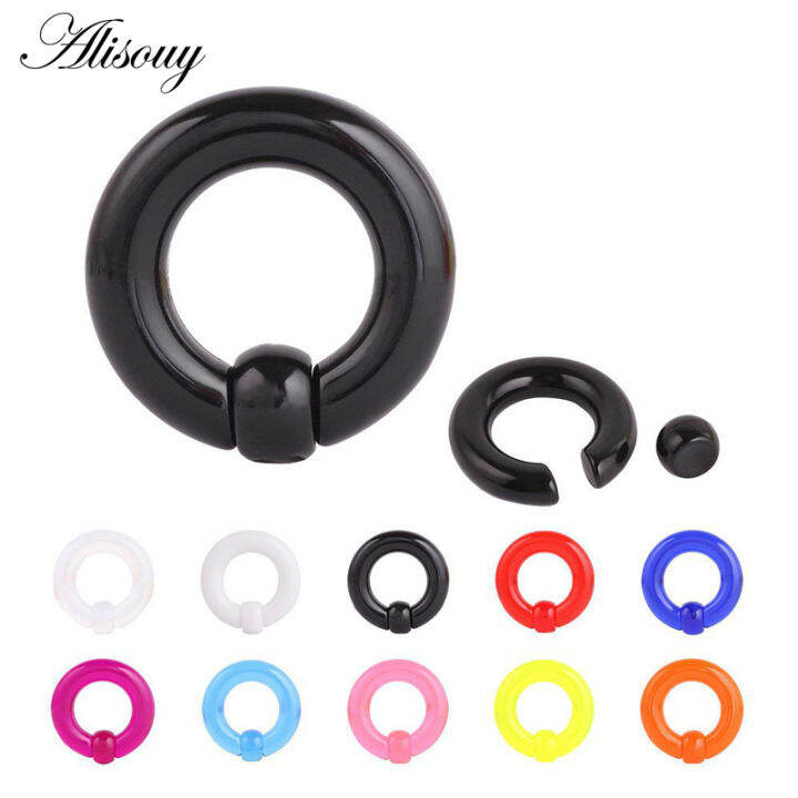 Alisouy 1PC Acrylic Captive Bead Rings Septum Clickers Ear Plugs Tunnel ...