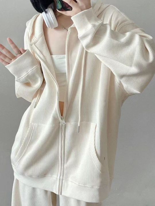 Loose and Thin Sweater, Women's Oversize, Solid Color, Milk
