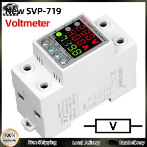 [Auto Vodool]220V 40/63A Adjust Voltage Relay Din Rail Wattmeter KWh Power Consumption Current Protection Limit Voltmeter