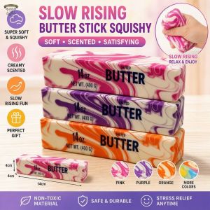 Slow Rising Rainbow Sensory Bar Butter Squishy Slow Rising Toy Scented PU Stress Relief Squishy