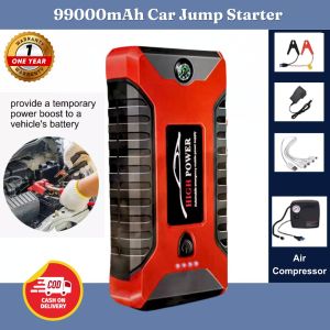 99800mAh Car Jump Starter Power Bank – 12V Emergency Battery Booster w/ LED Light USB & Air Pump