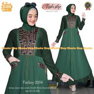 (COD) Abaya Turkey Arab SAKU #2054 Jersy Import Premium Mix Ceruty Premium Mote TERBARU