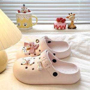[Free Shipping] Plaid Bow-Knot Puppy-Style Sandals Comfortable And Durable For All-Day Wear Versatile EVA Clogs