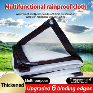 Transparent Tarpaulin Clear PVC Bakul Airproof Awning Heavy Duty Thick Waterproof Windproof Tarp for Greenhouse Patio
