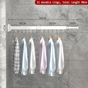 Retractable Clothes Hanger Punch/No-punch Invisible Wall-mounted Clothesline Pole extendable clothes drying rack折叠晾衣架