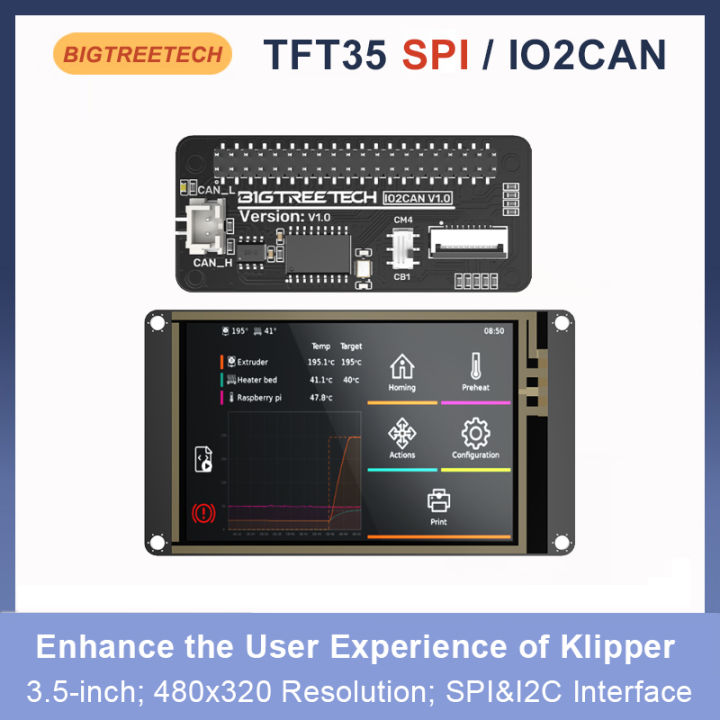 BIGTREETECH TFT35 SPI V2.1 grafisch smartdisplay compatibel met BTT Manta M8P/M4P/M5P, Manta E3EZ Control Board CB1-ondersteuning met Klipper Firmware D