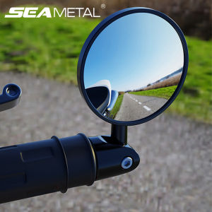 SEAMETAL 2 unit cermin spion motosikal boleh laras 360 darjah berputar cermin sisi pemegang