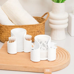 Makeup Cotton Storage Box Multi-Function Cup Rack Desktop Display Stand Versatile For Home Use