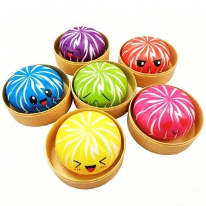 ZHITTY Simulation Dumplings Steamed Bun Squishy Toy Slow Rebound Slow Rising Dumpling Squishy Toy Ornament Colorful Steamed Bun Fidget Toy  Decoration