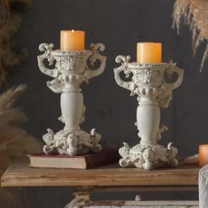 FFBH Angel Figurine Candle Holder Vintage Candle Holders Aesthetic Elegant Candlestick Decorative Luxury Candlesticks Home Decoration 4P6B8