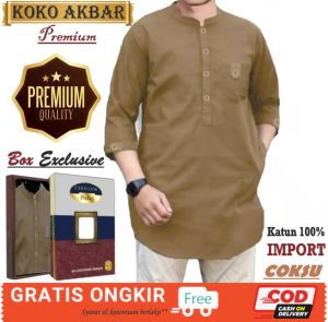 AFS - (BISA COD) KOKO AKBAR BOX PREMIUM Bahan Katun Import | Pakaian Muslim Pria Baju Kemeja Koko model Terbaru & Termurah