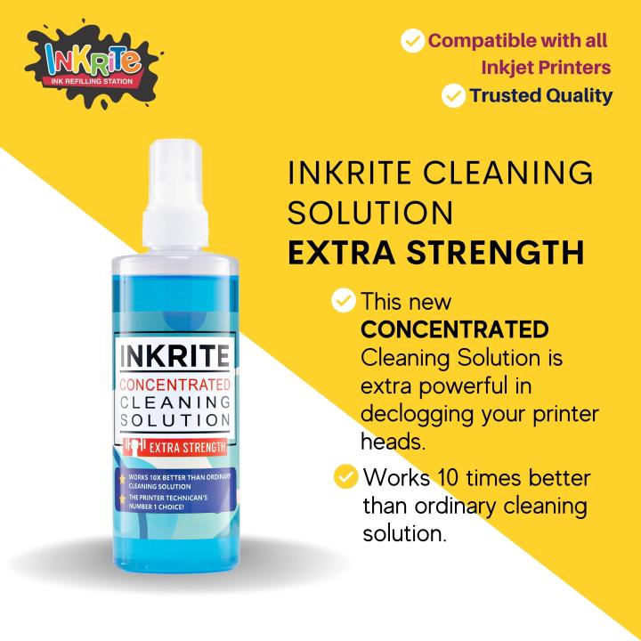 Inkrite EXTRA STRENGTH Cleaning Solution for Inkjet Printers, 250 ml ...