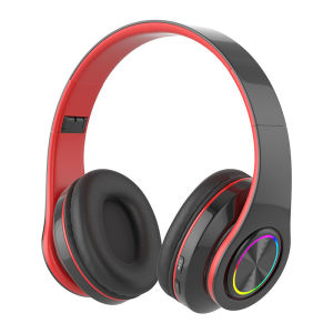 LS Bluetooth Headset B39 Luminous UV Wireless Headset 3.5mm Headband Call Folding Card Headset Bluetooth Headset Long Battery Life All Mobile Phones and Computers Universal Sports Headset Running Fitness