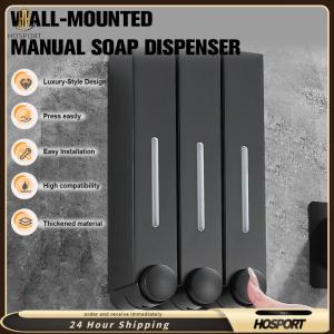 【HOSPORT】Shampoo and Conditioner Dispenser No Drill Wall-Mounted Shower Soap Dispenser 500ML Soap Dispenser for Bathroom Hotel