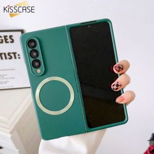 Kisscase Cho Samsung Z Fold5 Fold4 Fold3 5G Magsafe Trường Hợp Sạc Không Dây Siêu Mỏng Da Thân Thiện Silicone Nhựa dẻo Vỏ chống sốc cho Samsung Samsung Galaxy Zfold5 5G Trường Hợp