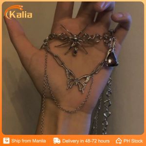 Red Crystal Spider Pendant Vintage Niche Collarbone Chain Streetwear Style Statement Jewelry