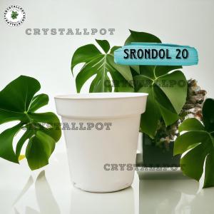 Pot Bunga Tanaman Plastik Tinggi Srondol Polos Putih - SRONDOL POLOS
