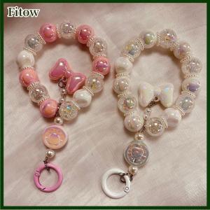 Fitow Mobile Phone Lanyard Short Style Wrist Strap Women Bow Knot Hand-held Chain Pendant Lanyard Anti-Lost Phone Charm Strap