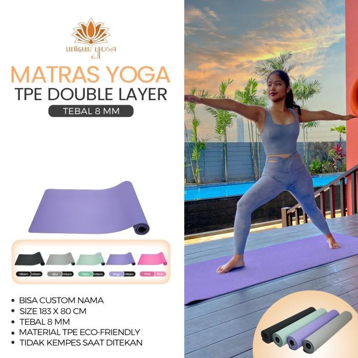 YOGA MAT UKURAN BESAR / MATRAS YOGA BIG SIZE LEBAR 80CM / TPE MAT 8MM