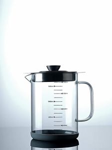 Quivlox Borosilicate Glass Oil Separator Pot Stainless Steel Fine Mesh Strainer Storage Botol Penapis