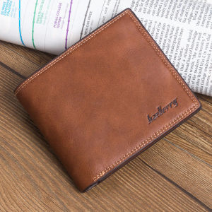 Baellerryกระเป๋าสตางค์ใบสั้นผู้ชายแบบ สามพับกระเป๋าตังส์ หนังคุณภาพสูงกระเป๋าสตางค์ กระเป๋าสตางค์