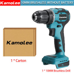 [COD🎉 + Spot✅ + Dikirim Dalam 24jam🚚] Kamolee 18v 10mm Bor Listrik Tanpa Kabel Pro Obeng Listrik Impact Gun Brushless DIY Alat Listrik Untuk Kompatibel Makita Baterai