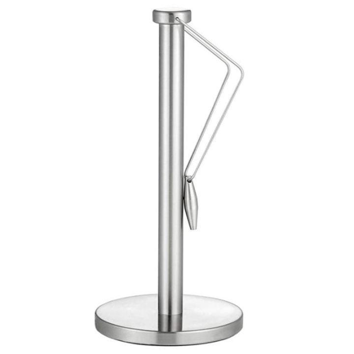 Paper Towel Holder Stand For Countertop, WeGuard Stainless Steel Large Base Rack Free Standing One Handed Tearing Tissue Paper No Wobbly Brushed Nickel