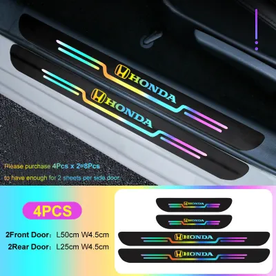 TOYOTA/HONDA/PROTON/PERODUA Colorful Reflective Laser Car Door Sill Protector Stickers Rear Trunk Bumper Threshold Decal rfid sticker car sticker car door protector
