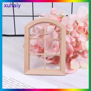 xuhaiy 1:12 Dollhouse Miniature Wooden Arched Window Model Furniture Accessories
