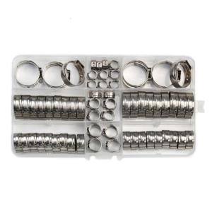 80Pcs 9 Sizes Single Ear Hose Clamp Stainless Steel Ear Clamp Stepless Hose Clamps Cinches Rings Fitting Tool Enduring