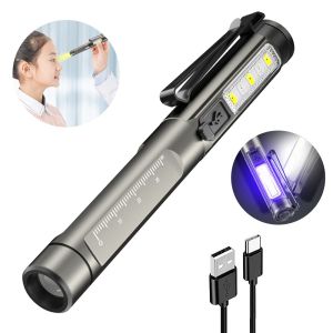 Medical Pen Light Rechargeable Medical torch light led Flashlight Professional Emergency Torch Lamp Doctor Nurse Pen Lighting Inspection Flashlight Handy First Aid Work light