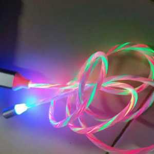 kabel casan magnet LED ngalir 2A 3in1 streaming LED magnetic charger cable 360° SH H18
