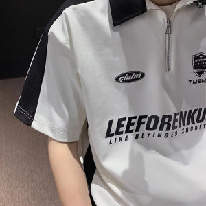 Kaos Polo Shirt Polos Zipper Kaos Pria Berkerah Putih Korean loose casual half zip striped knitted top /Kaos Kerah Lengan Pendek Zipper/Kaos Kerah Pria Lengan/Atasan lengan panjang pria import/ lengan pendek pria terbaru