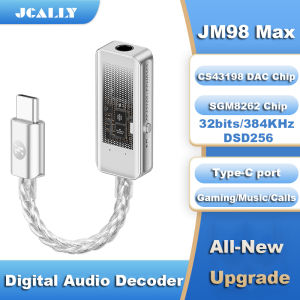 Upgraded JCALLY JM98Max Headphone Amplifier USB-C to 3.5mm Dual-Chip Decoder CS43198 Earphone Adapter Cable For iPhone Xiaomi