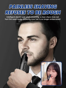 【Painless And Safe】Safe Rechargeable Washable Electric Nose Hair Trimmer Portable Precision Grooming Tool Personal Care Device