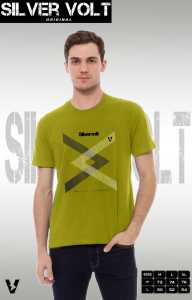 T-Shirt Silvervolt Cotton Polos Lime Casual Lengan Pendek Baju Pria Terlaris
