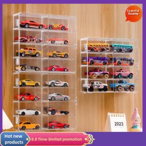 Graceful 1:64 Acrylic Car Display Box For Car Model Toy Cabinet Rack Dustproof Car Non Punching Adhesive Wall Transparent Display Box