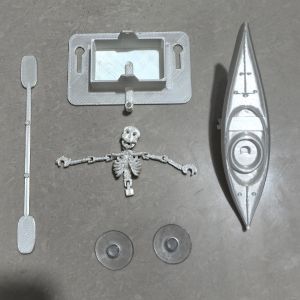 EODKUS 3D Printed Kayak Skeleton Aquarium Bubbler Air Pump Powered Glow-In-Dark Movable Joint Skeleton Bubbler Creative Realistic Halloween Wiggling Skeleton Statue Halloween Party