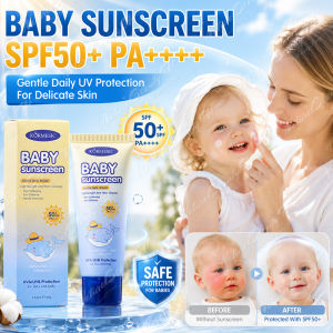 KORMESIC Baby Sunscreen SPF 50+ Sun Protection Moisturizing Soothing Repairing for Face & Body Waterproof Sweatproof Long-Lasting Sun Protection Suitable for Babies Over 1 Year Old And Adults