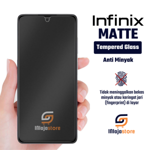 INIAJA - Matte Glass Full Layar Infinix Hot 30 30i 30 Play 30i NFC 30 Play NFC 20s 20 5G 20i 20 Play 20 Anti Gores Tempered Glass Anti Minyak Pelindung Layar Anti Glare Full Layar