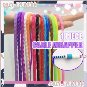 (Cable Wrapper) Protector Headphone Charger Spiral Cord String Data Line Cover DIY Charging Wire Safeguard IOS Android