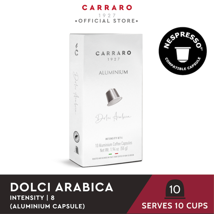 Carraro Dolci Arabica Aluminium Capsule - Nespresso® Compatible (10 ...