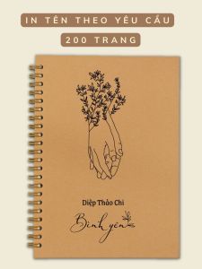 [In tên theo yêu cầu] Sổ tay A5 ruột kraft nâu in tên cá nhân dày 200 trang sổ tay ghi chép phong cách tối giản Guden