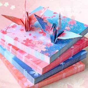 GONUUWGL Square Premium Sakura Double Sides Starry Pattern Creativity Exercise Art Material Folding Paper Craft paper Origami Paper