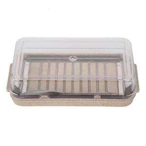 Clear Lid Butter Slicer Container Stainless Steel Cutting Tool Transparent Cover Refrigerator Storage Box for Cheese