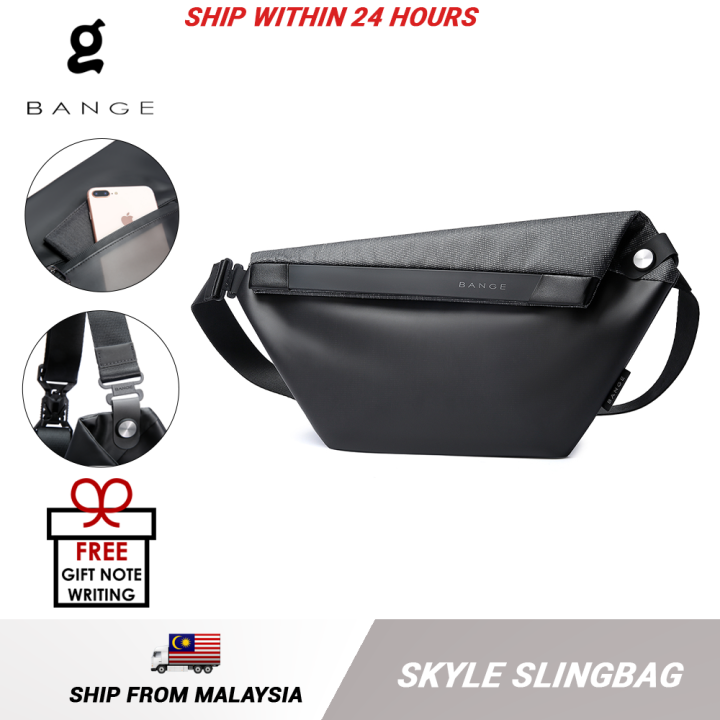 Bange Skyle Sling Bag Shoulder Bag Crossbody Bag Men s Beg Lelaki Multi Compartment Water Resistant Bing Bag Gun Burger King Bag Lazada Lazada