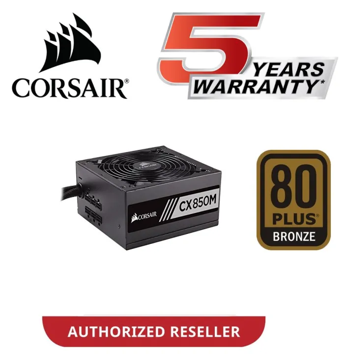 CORSAIR Power Supply CX850M 850 Watt 80 PLUS® Bronze Certified Modular ATX PSU (CP-9020099-UK)